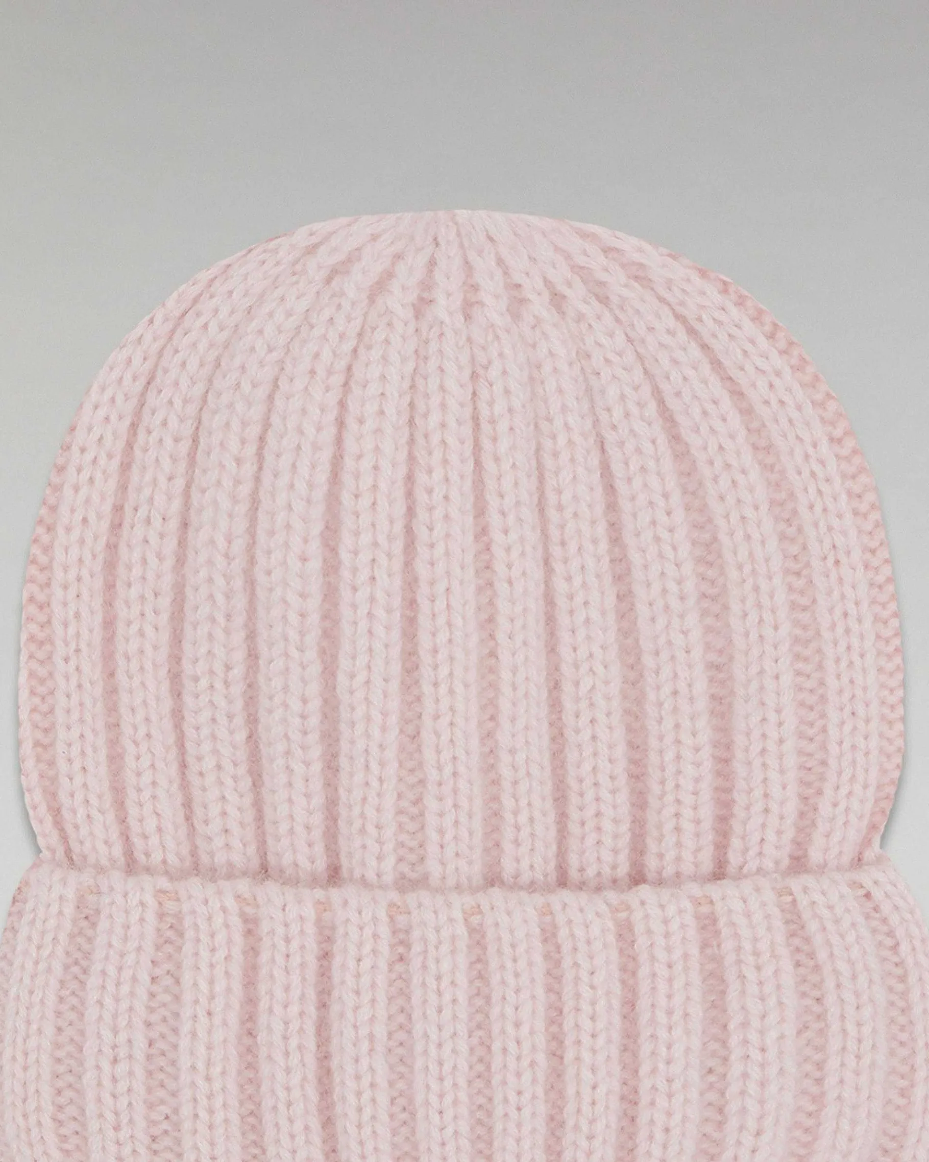 Hot FROM FUTURE Bonnet A Revers A Cotes Rose Poudre