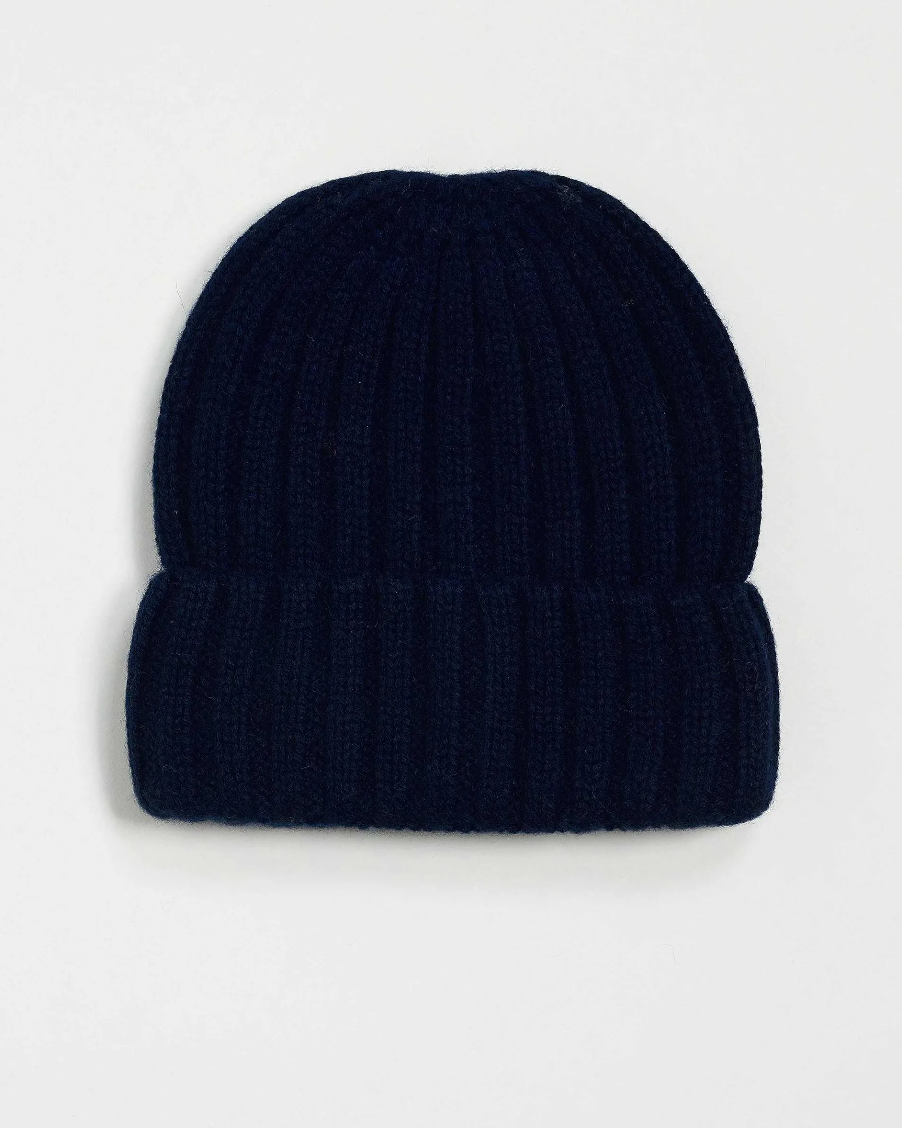 New FROM FUTURE Bonnet A Revers A Cotes Navy