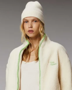 Discount FROM FUTURE Bonnet A Revers A Petites Cotes Ecru