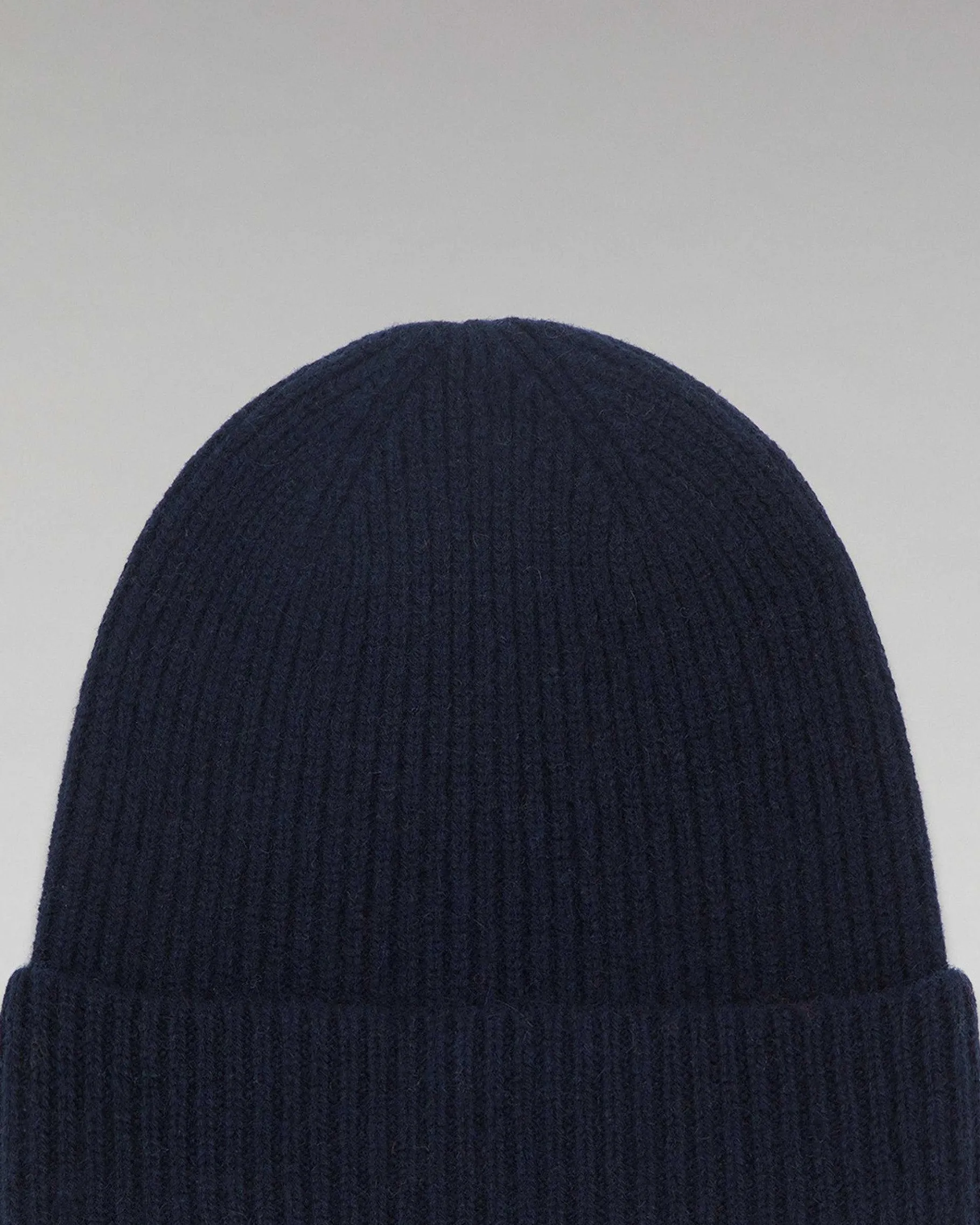 Discount FROM FUTURE Bonnet A Revers A Petites Cotes Navy