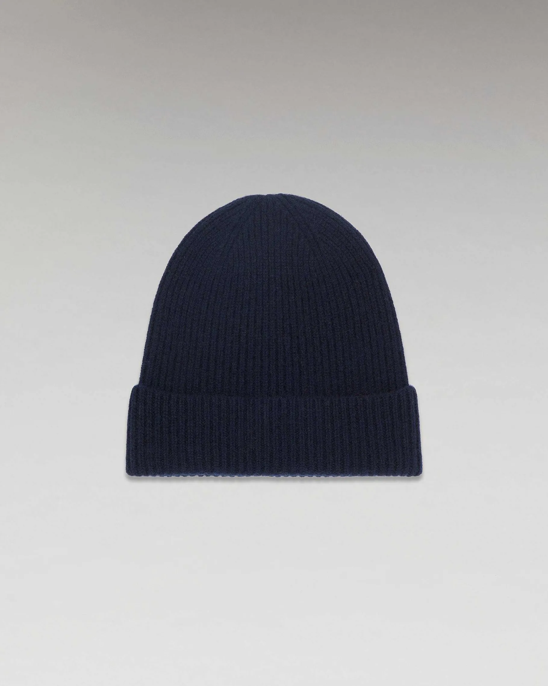 Discount FROM FUTURE Bonnet A Revers A Petites Cotes Navy