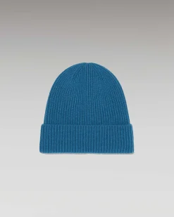 Sale FROM FUTURE Bonnet A Revers A Petites Cotes Prussian Blue