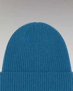 Sale FROM FUTURE Bonnet A Revers A Petites Cotes Prussian Blue