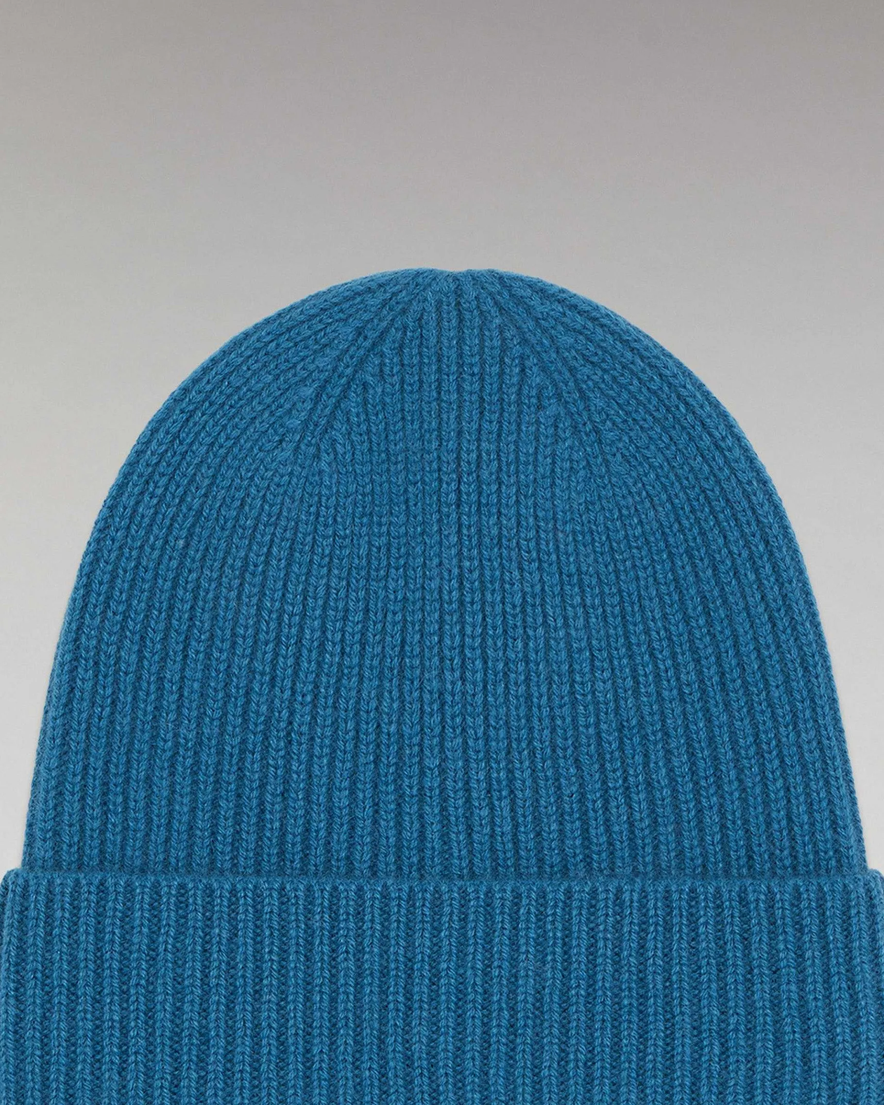 Sale FROM FUTURE Bonnet A Revers A Petites Cotes Prussian Blue