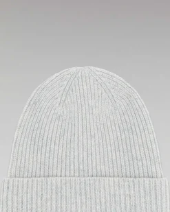 Best FROM FUTURE Bonnet A Revers A Petites Cotes Gris Chine Clair