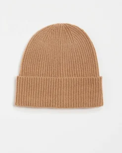 Best FROM FUTURE Bonnet A Revers A Petites Cotes Camel