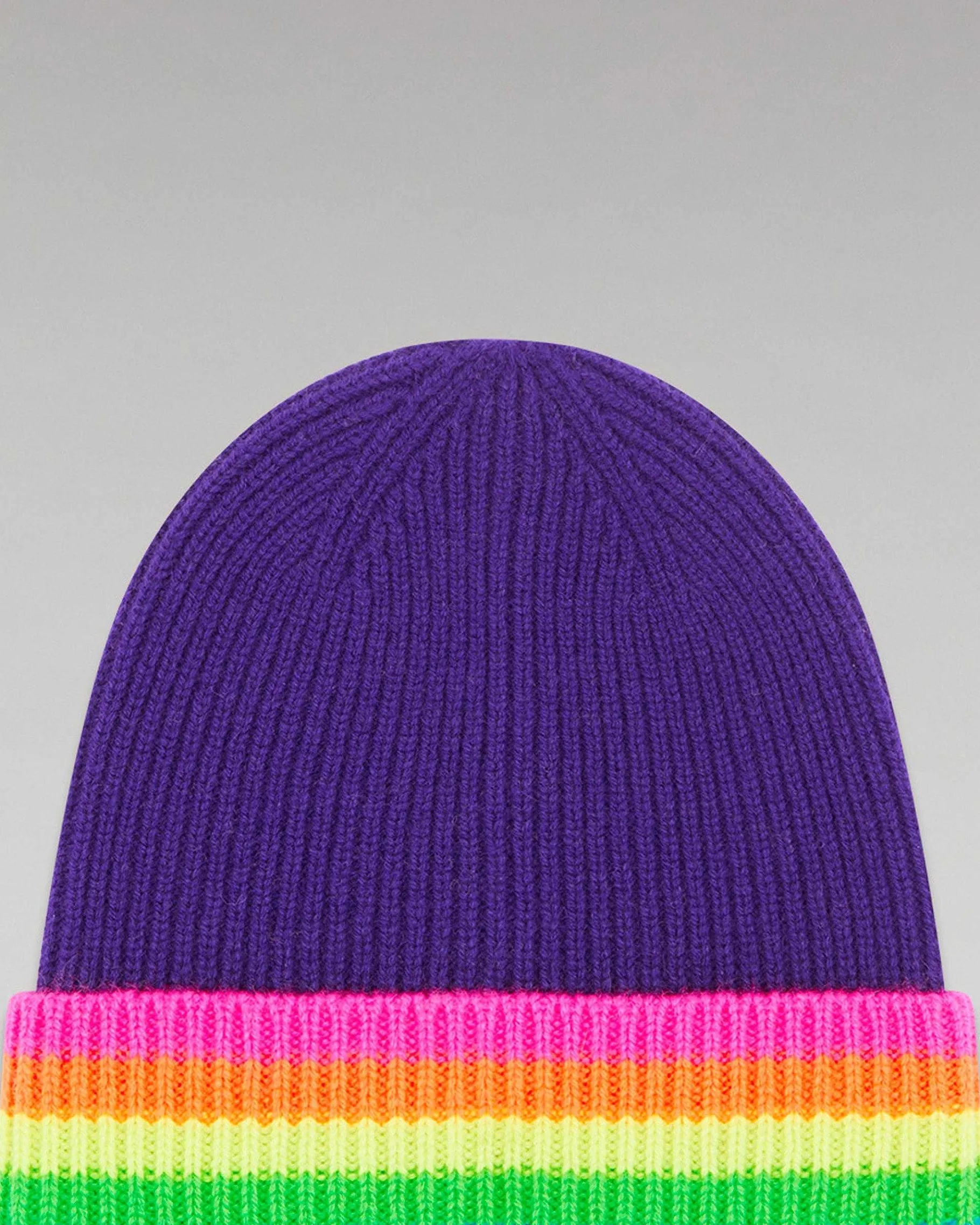 Discount FROM FUTURE Bonnet A Revers Bandes Multicolore Winter Purple