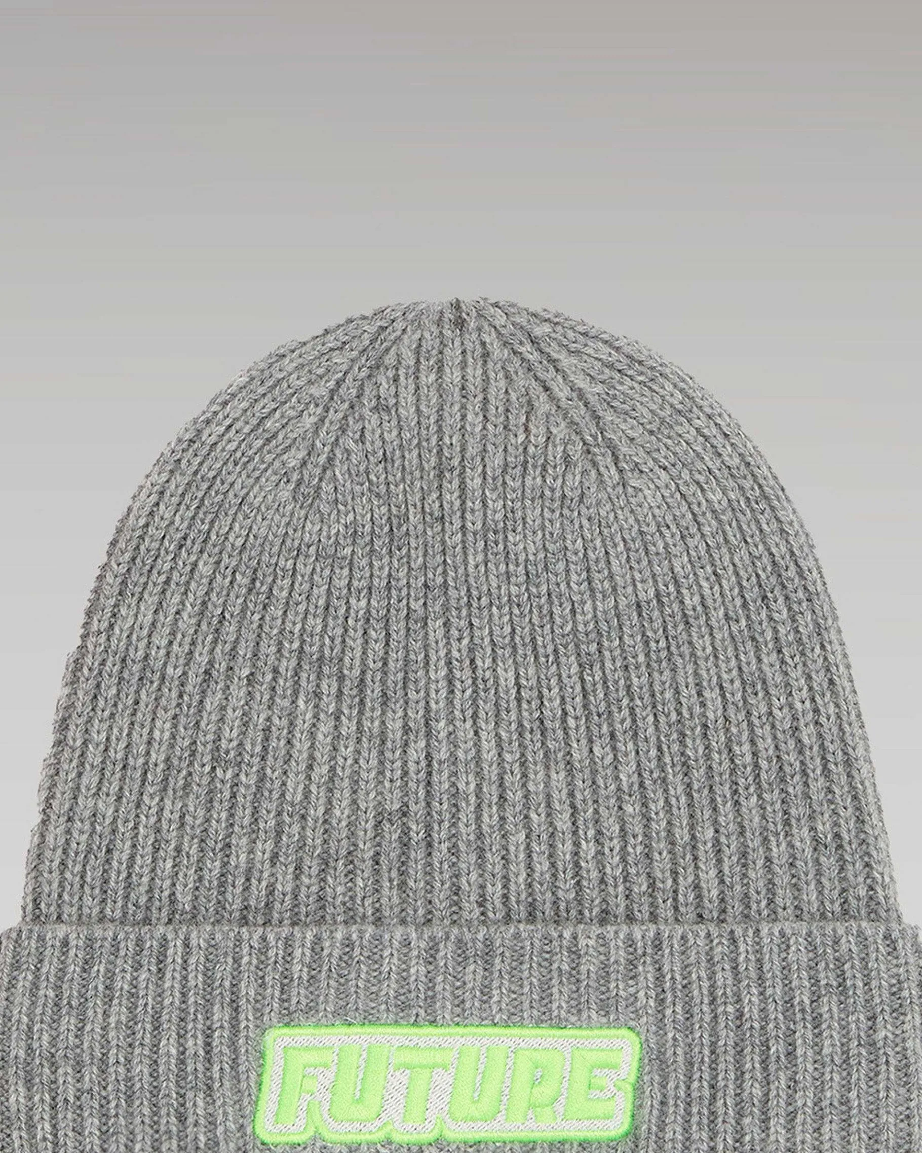 Discount FROM FUTURE Bonnet A Revers Broderie Future Gris Chine Fonce