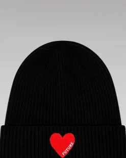 Hot FROM FUTURE Bonnet A Revers Coeur Noir