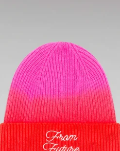 Outlet FROM FUTURE Bonnet A Revers Dip Dye Rouge Vif