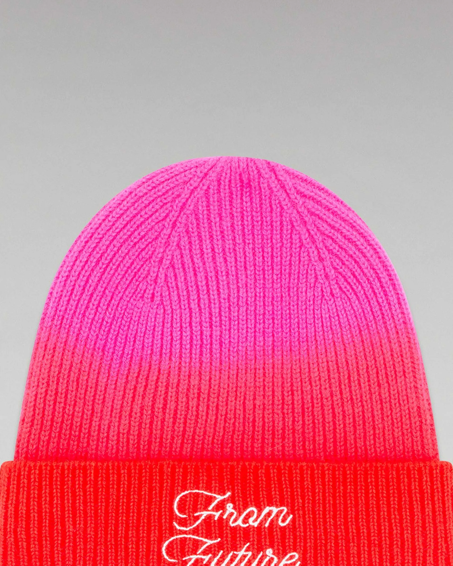 Outlet FROM FUTURE Bonnet A Revers Dip Dye Rouge Vif