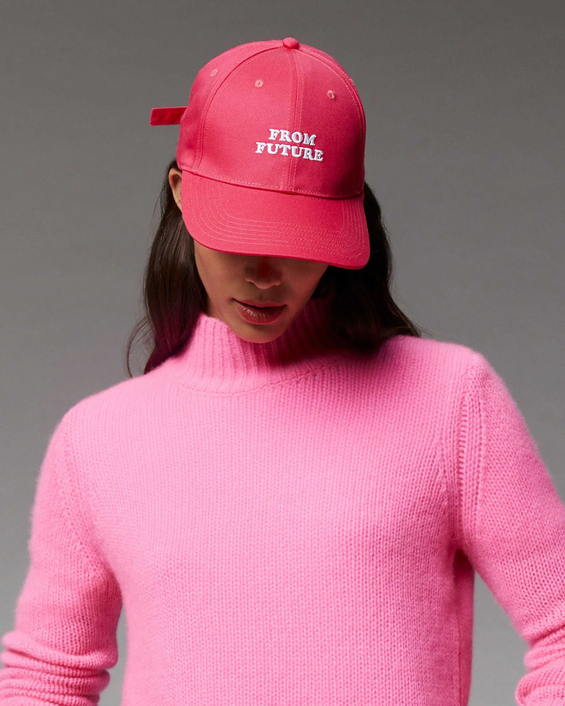 New FROM FUTURE Casquette A Visiere Courbee Logo Neon Pink