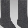 Online FROM FUTURE Chaussettes Mi-Hautes A Cotes Anthracite