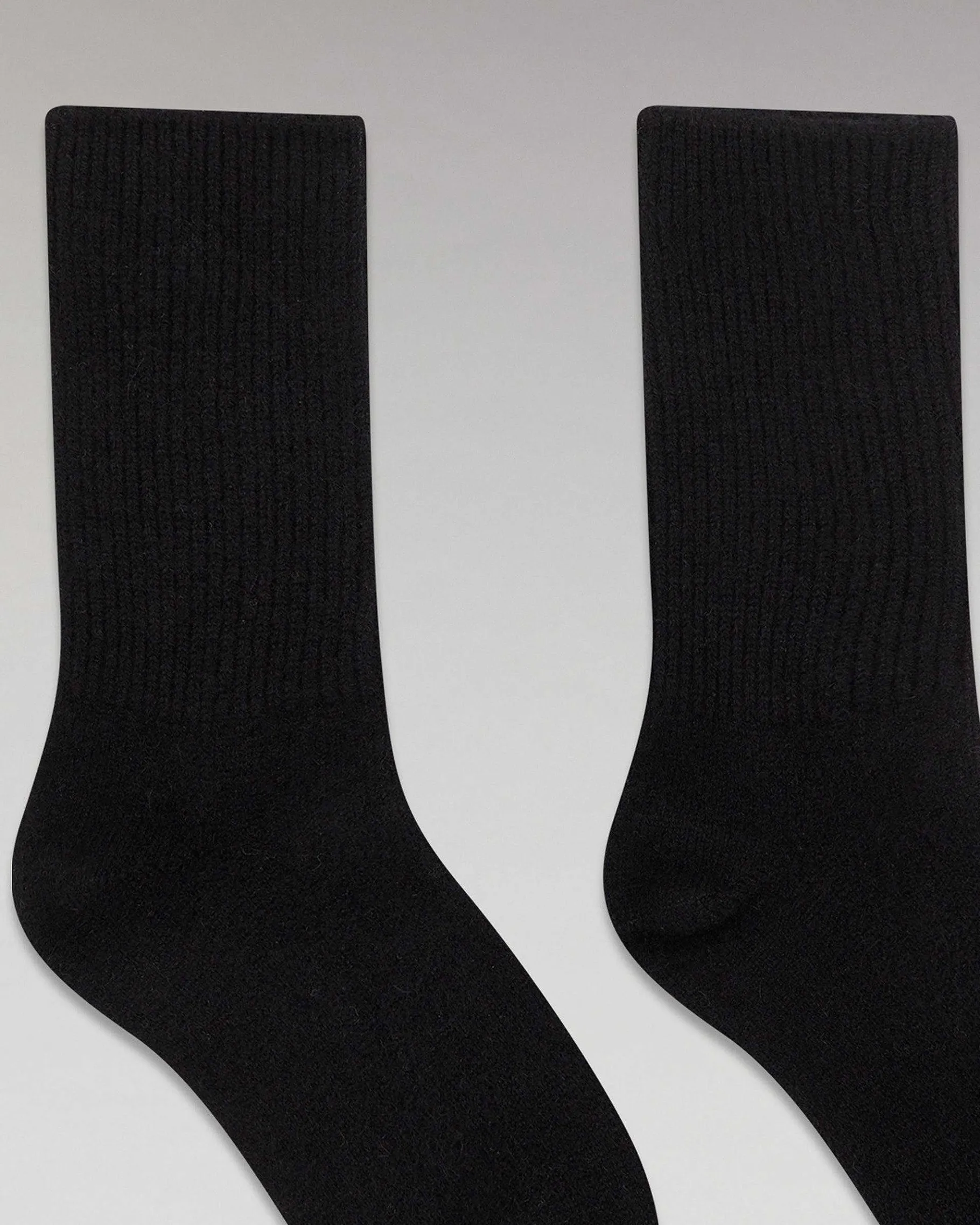 Sale FROM FUTURE Chaussettes Mi-Hautes A Cotes Noir