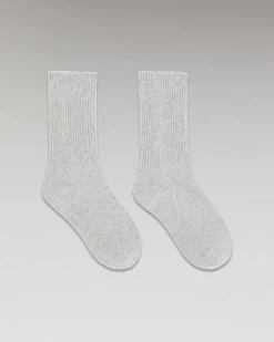 FROM FUTURE Chaussettes Mi-Hautes A Cotes Gris Chine Clair