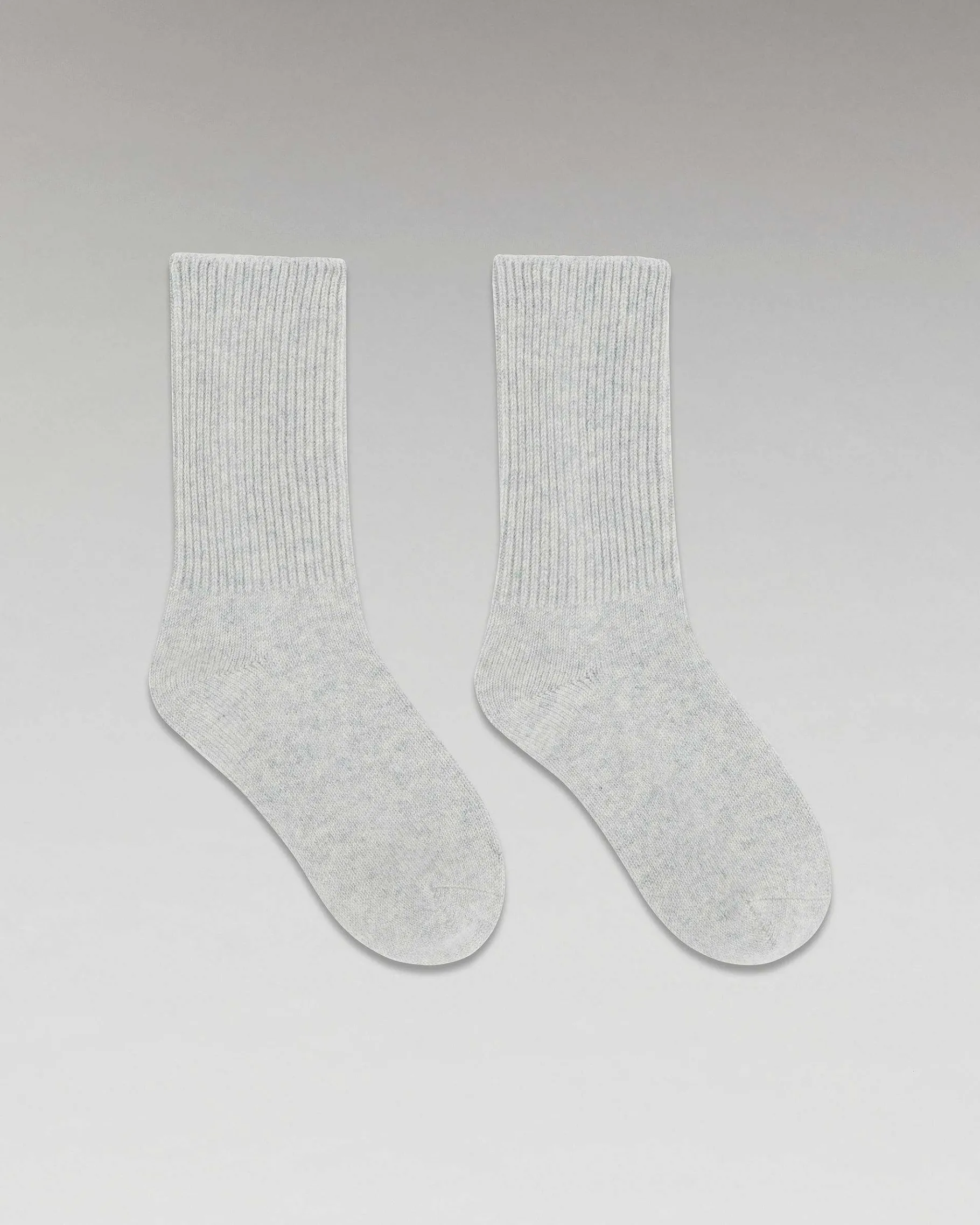 FROM FUTURE Chaussettes Mi-Hautes A Cotes Gris Chine Clair