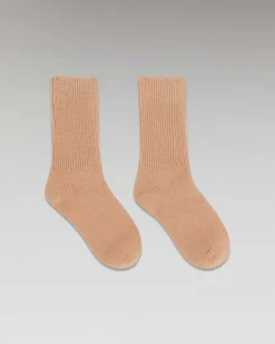 Outlet FROM FUTURE Chaussettes Mi-Hautes A Cotes Camel