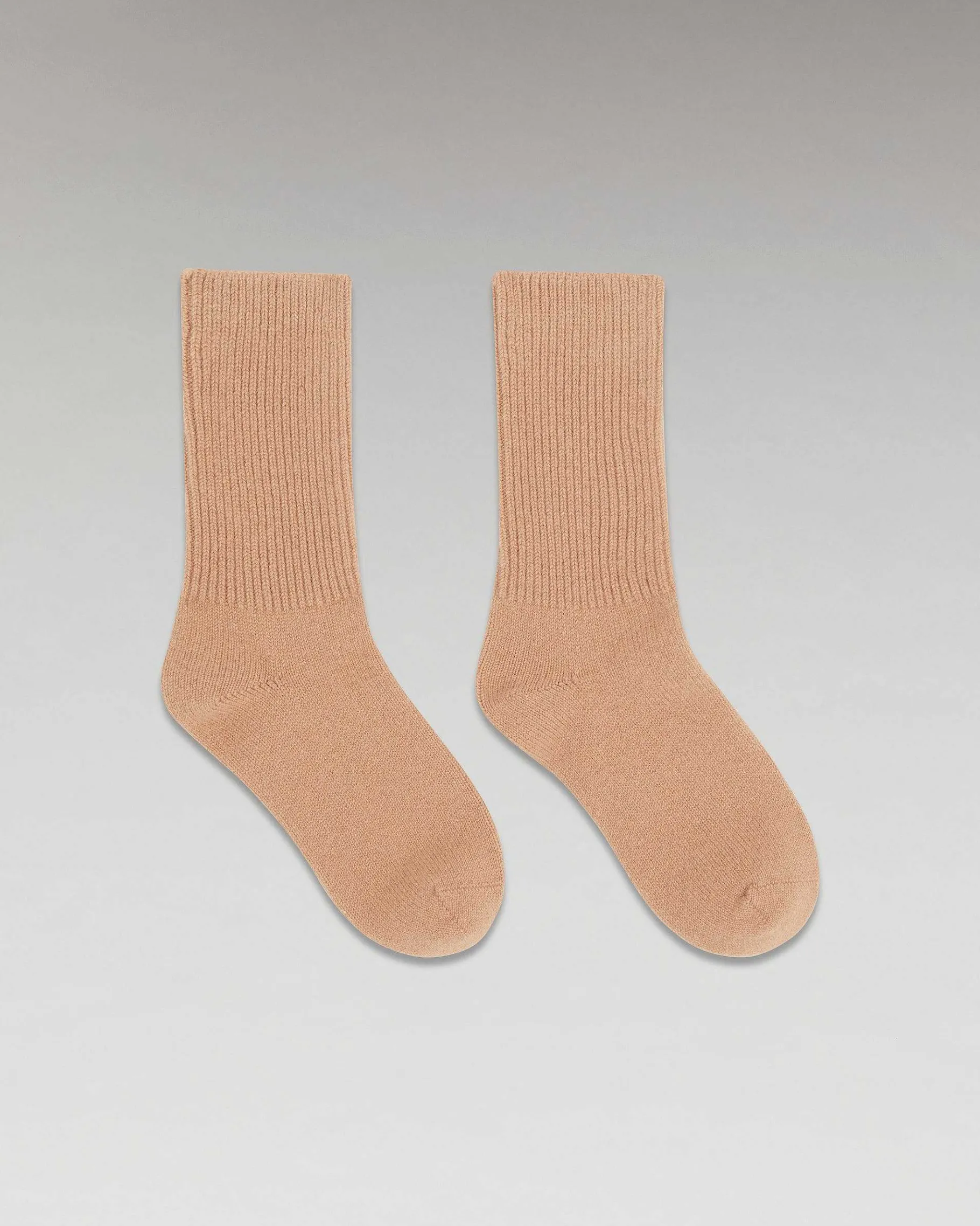 Outlet FROM FUTURE Chaussettes Mi-Hautes A Cotes Camel