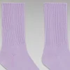 Outlet FROM FUTURE Chaussettes Mi-Hautes A Cotes Sweet Lilac