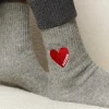 FROM FUTURE Chaussettes Mi-Hautes Coeur Gris Chine Fonce