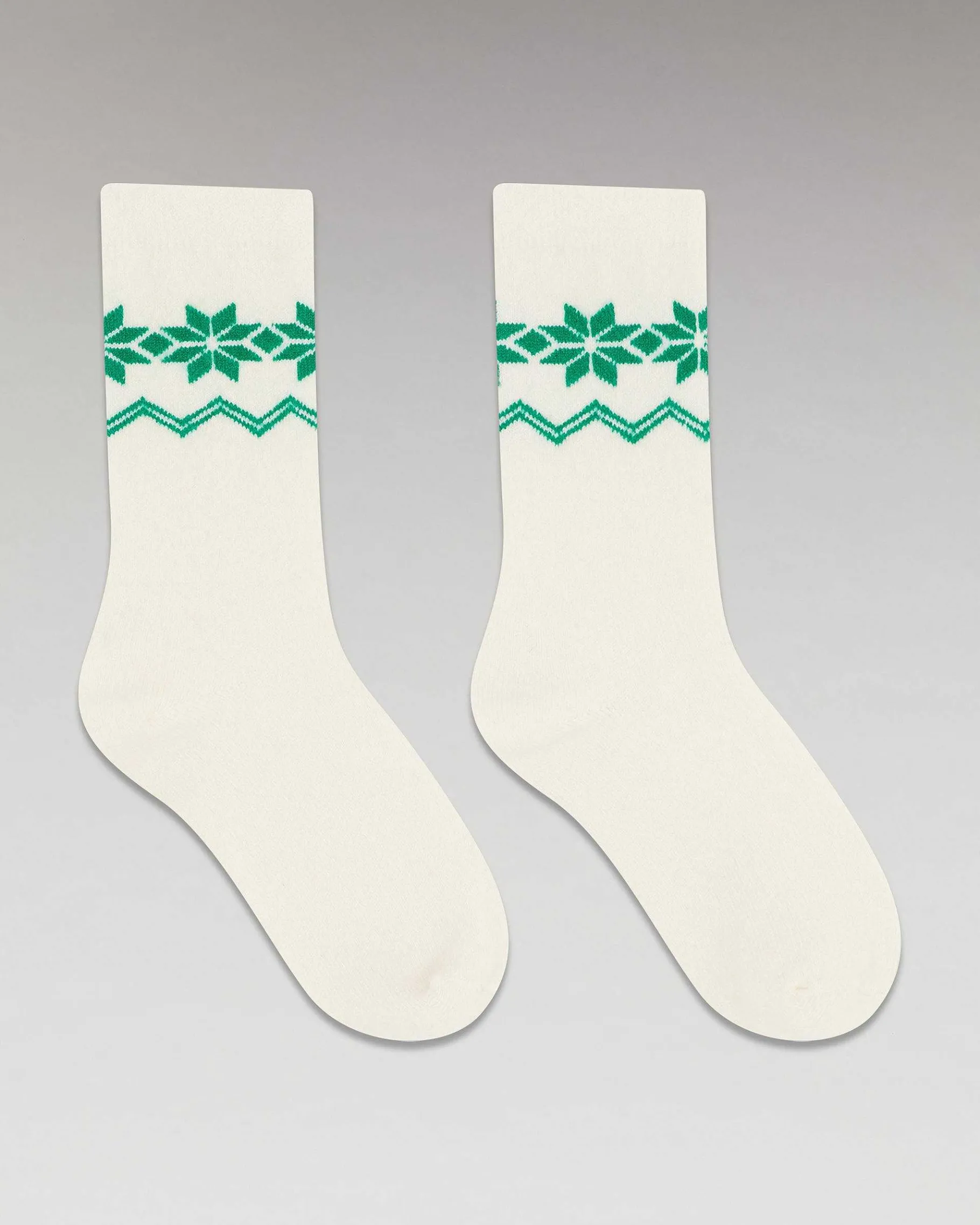 FROM FUTURE Chaussettes Mi-Hautes Norvegien Ecru