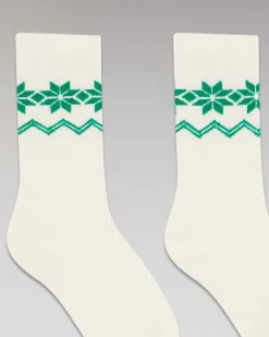 FROM FUTURE Chaussettes Mi-Hautes Norvegien Ecru