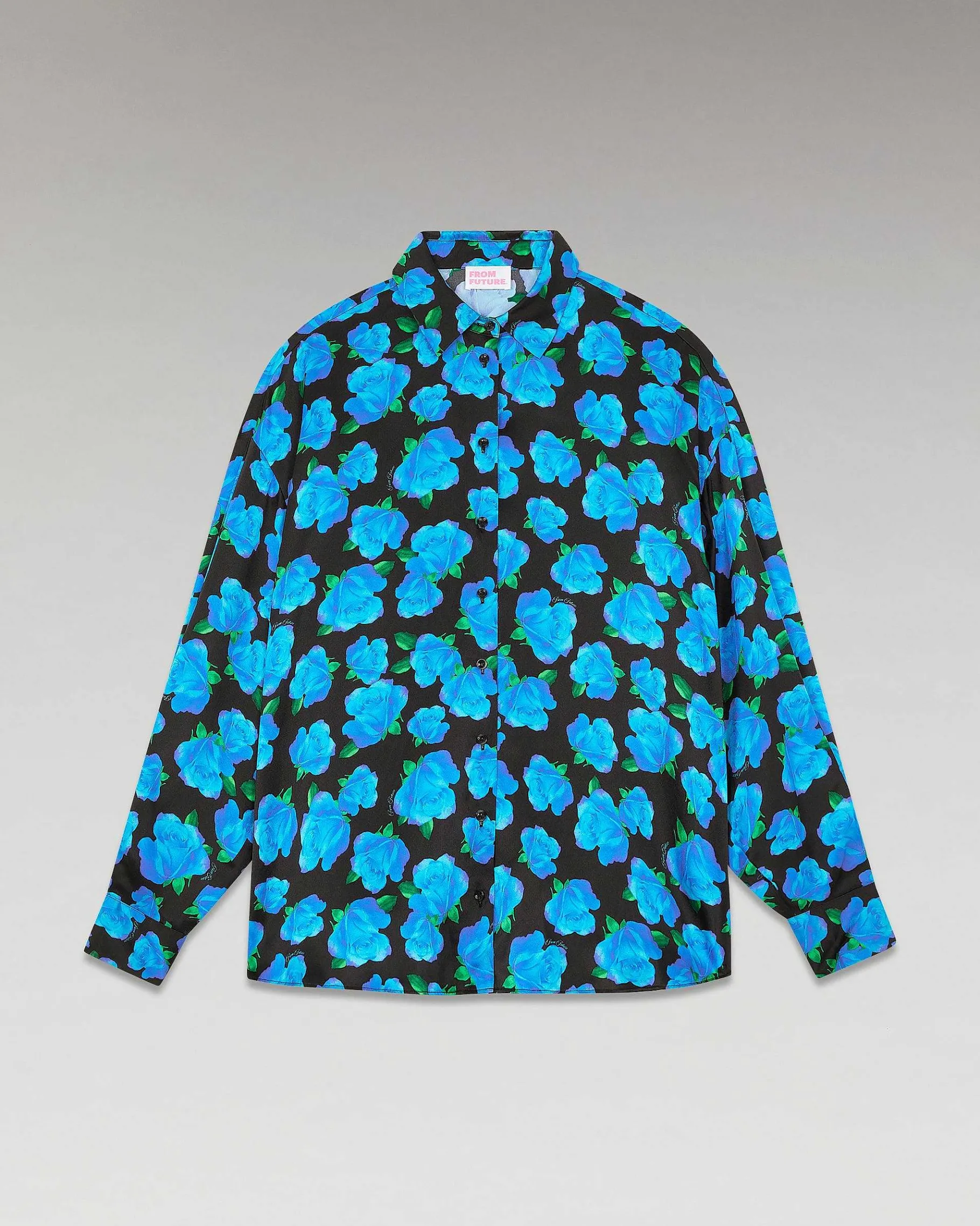 Best FROM FUTURE Chemise Manches Longues Oversize Blue Roses