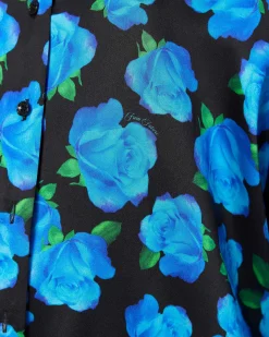 Best FROM FUTURE Chemise Manches Longues Oversize Blue Roses