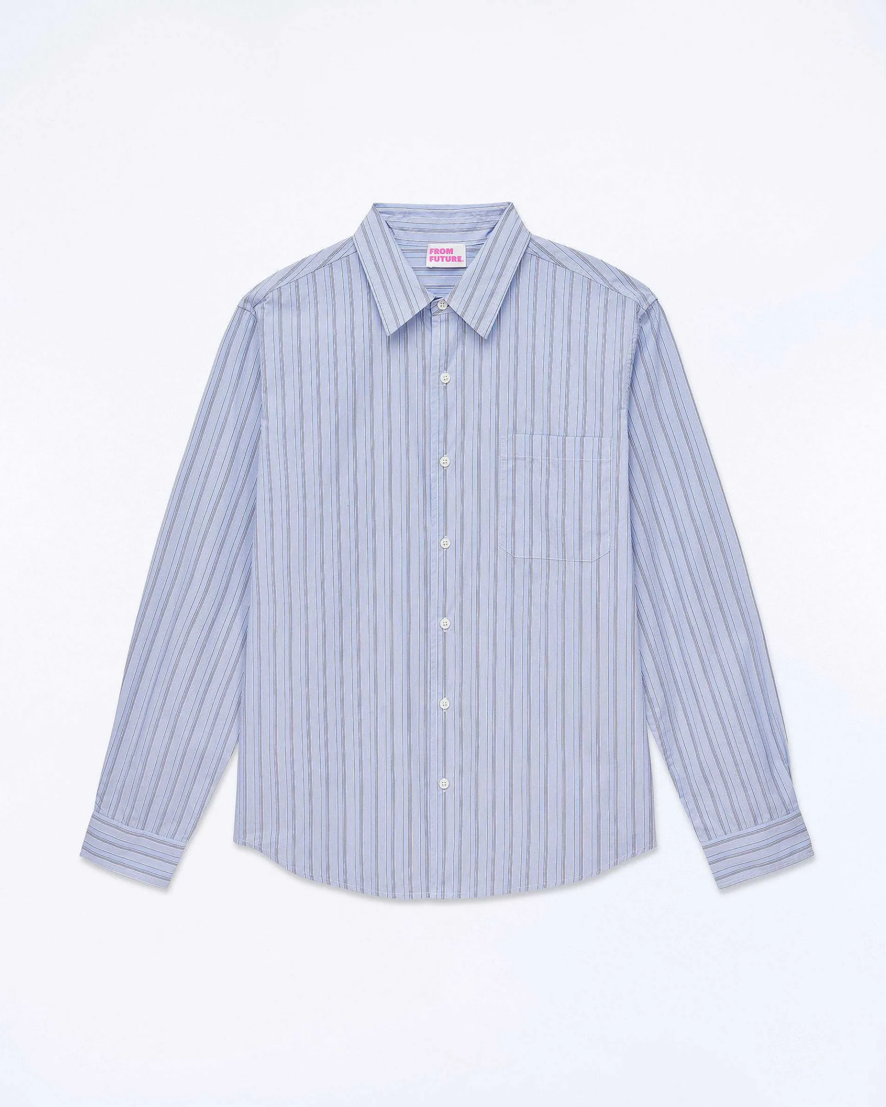 Best FROM FUTURE Chemise Manches Longues Popeline Bleu Ciel