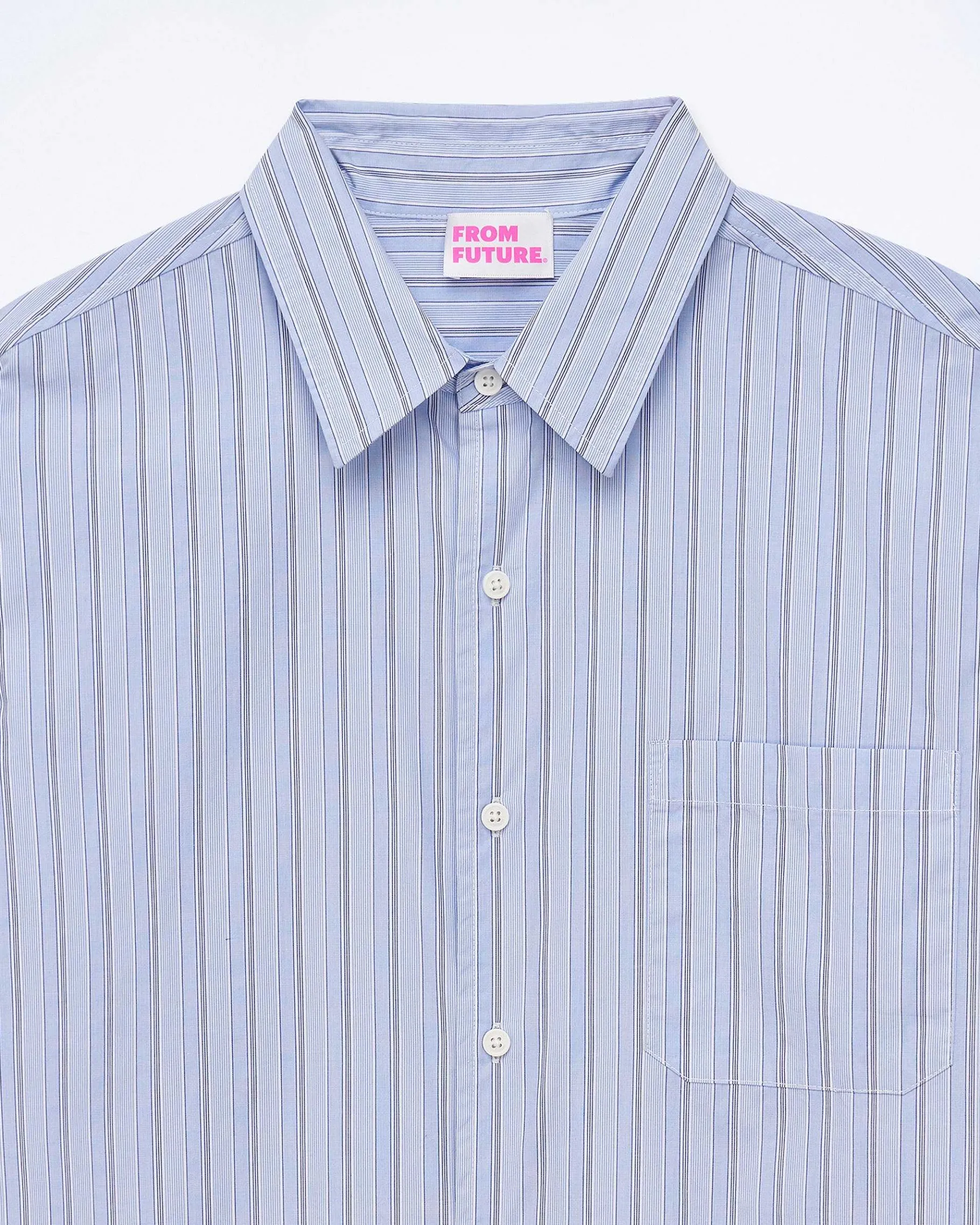 Best FROM FUTURE Chemise Manches Longues Popeline Bleu Ciel
