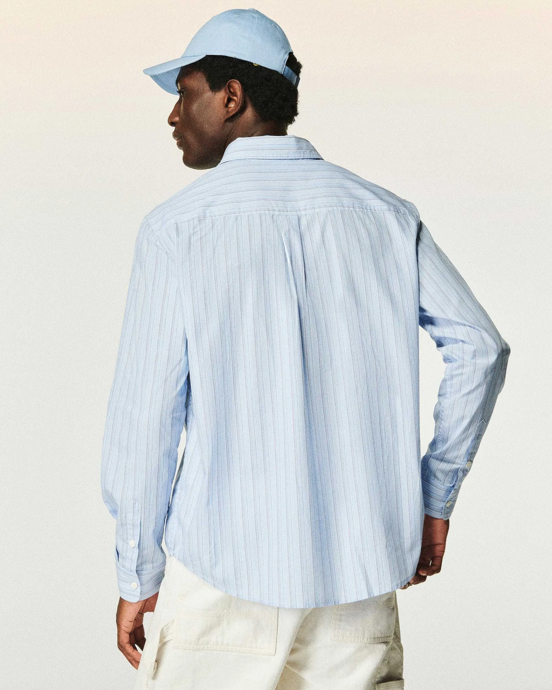 Best FROM FUTURE Chemise Manches Longues Popeline Bleu Ciel