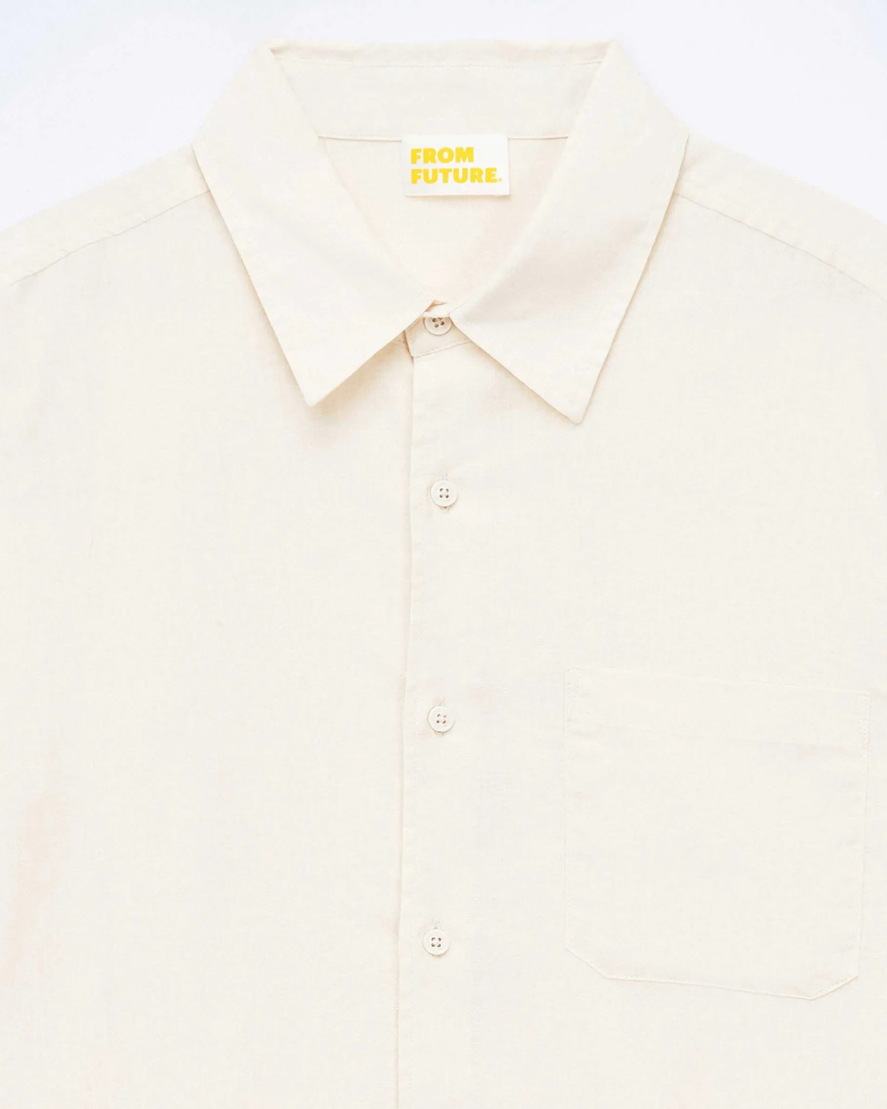 Online FROM FUTURE Chemise Manches Longues Popeline Ecru