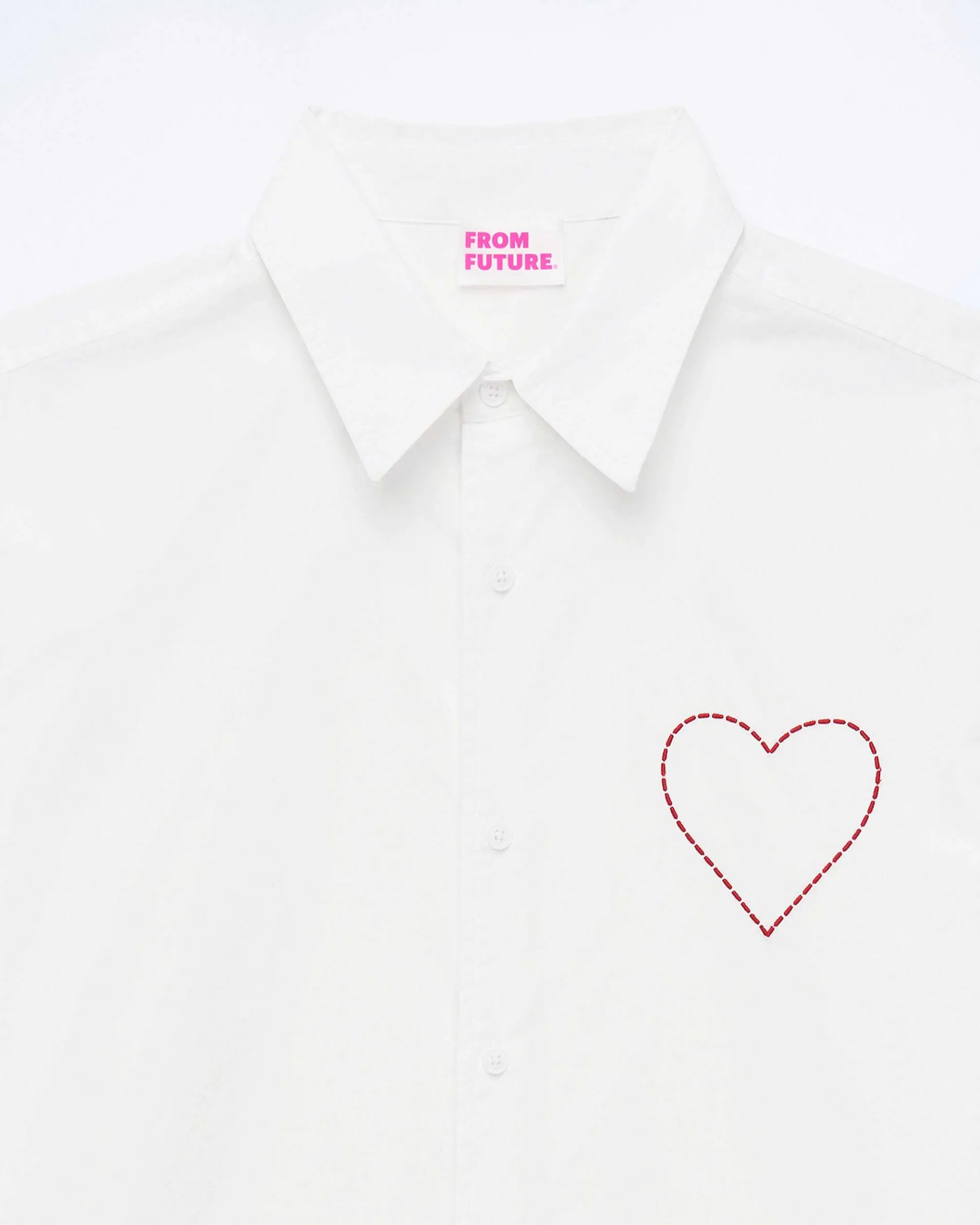 Clearance FROM FUTURE Chemise Manches Longues Popeline Blanc