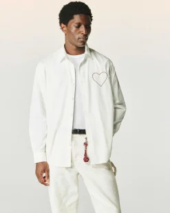 Clearance FROM FUTURE Chemise Manches Longues Popeline Blanc