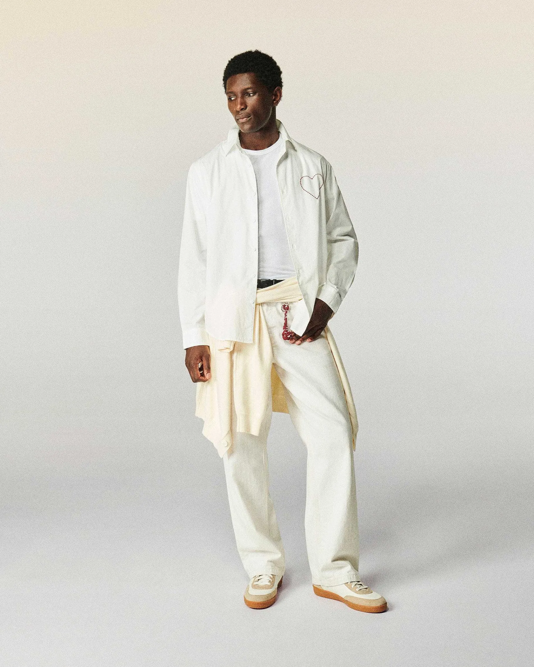 Clearance FROM FUTURE Chemise Manches Longues Popeline Blanc