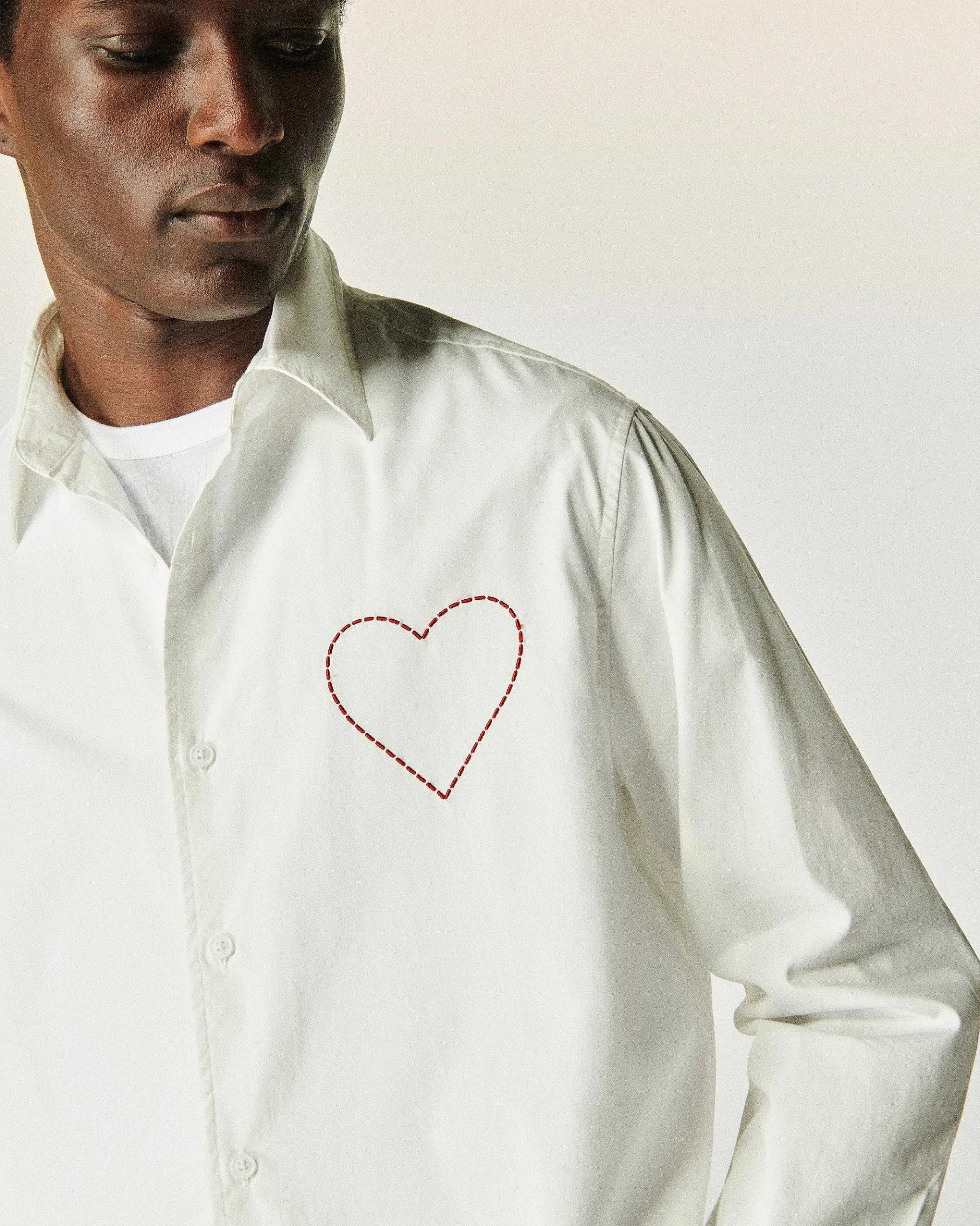 Clearance FROM FUTURE Chemise Manches Longues Popeline Blanc
