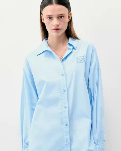 Best FROM FUTURE Chemise Manches Longues Popeline Baby Blue