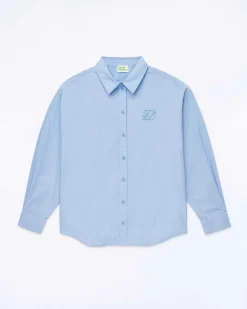 Best FROM FUTURE Chemise Manches Longues Popeline Baby Blue
