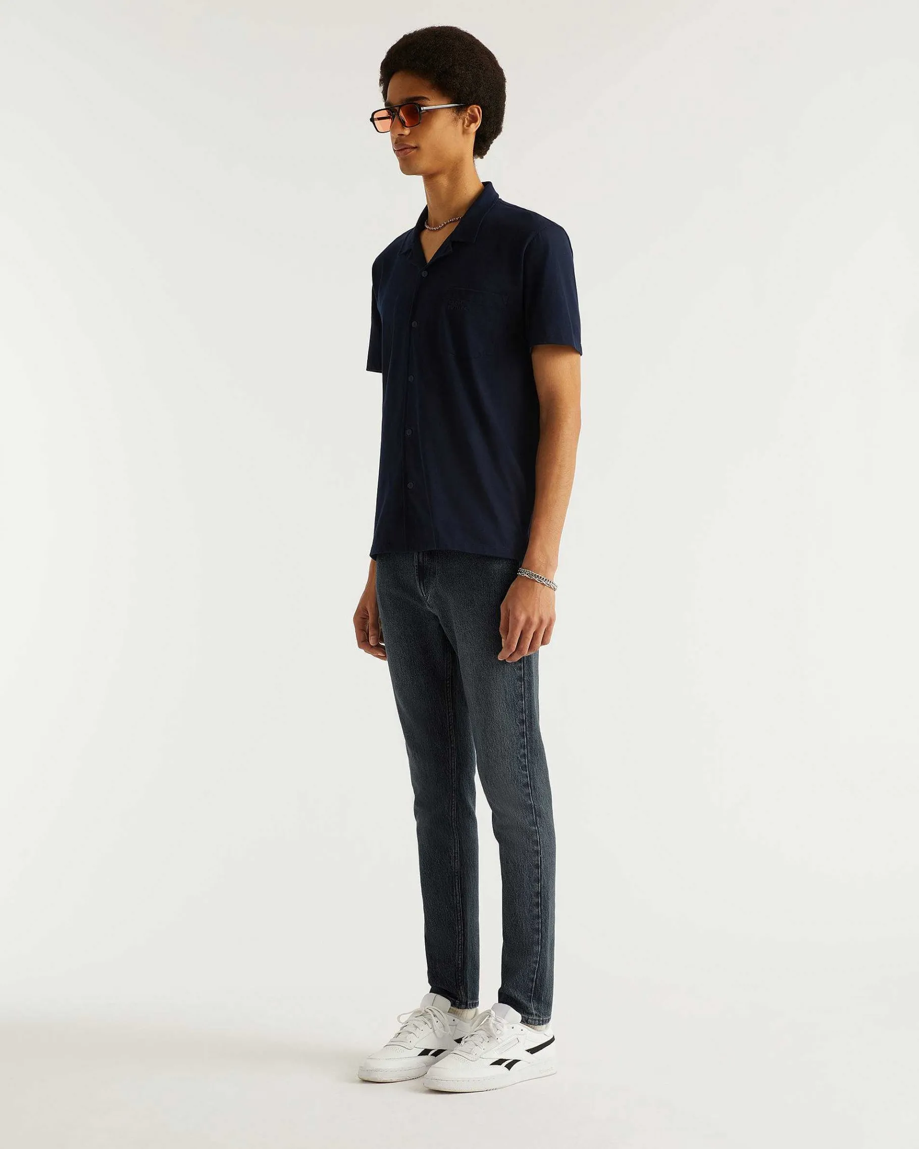 New FROM FUTURE Jean Skinny John Bleu Fonce