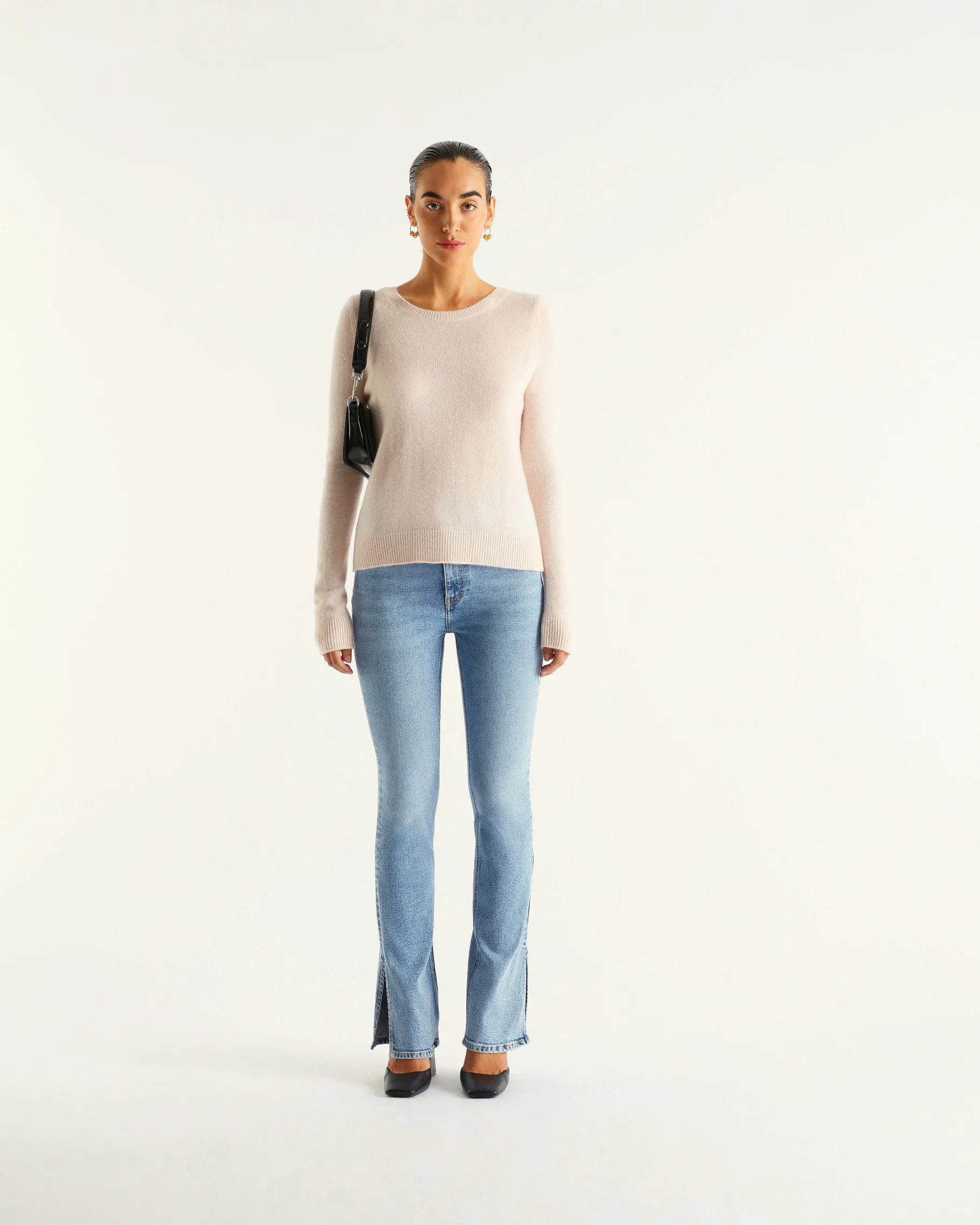 Hot FROM FUTURE Joe Jean Bootcut Fente Bleu Clair