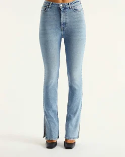 Hot FROM FUTURE Joe Jean Bootcut Fente Bleu Clair