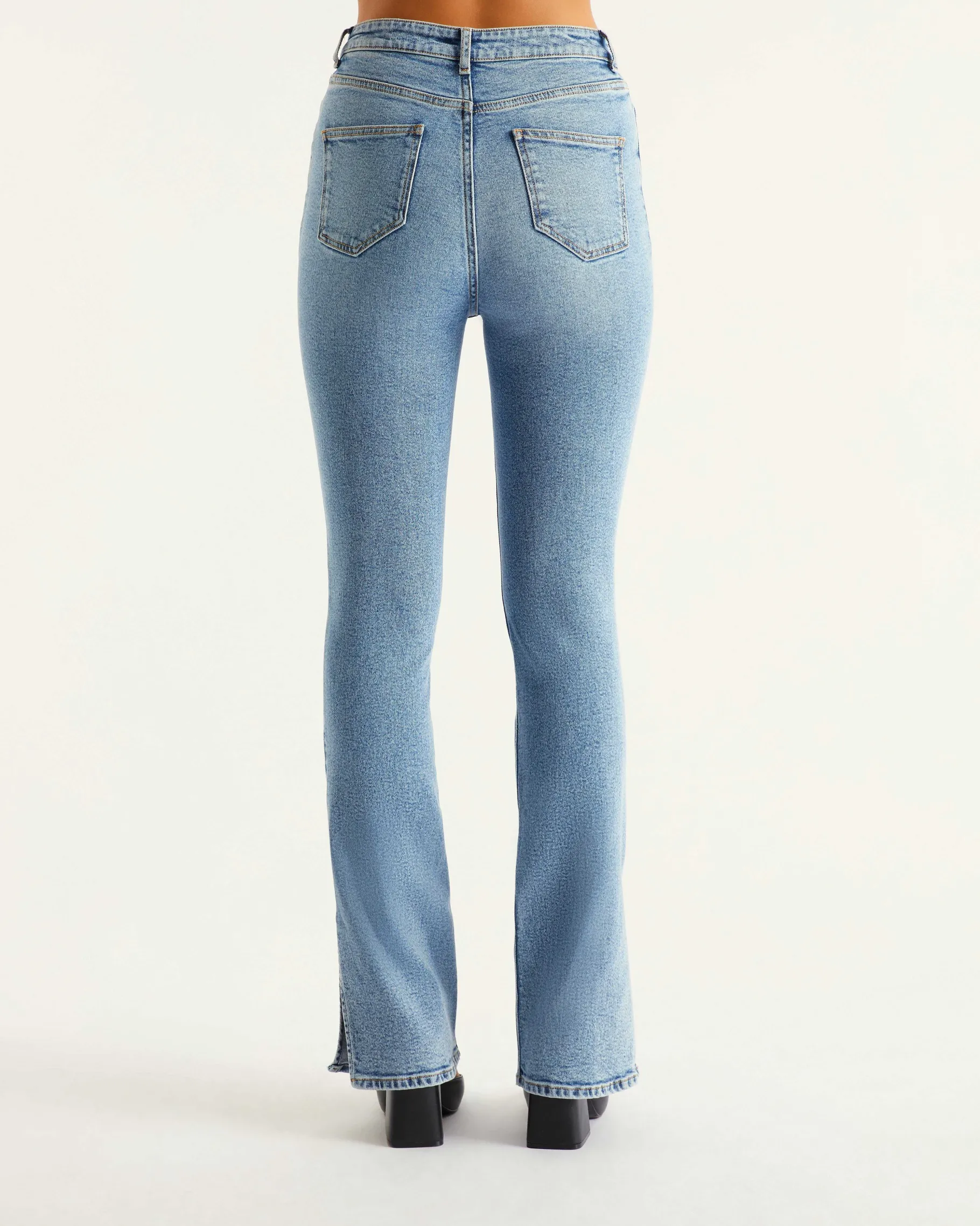 Hot FROM FUTURE Joe Jean Bootcut Fente Bleu Clair