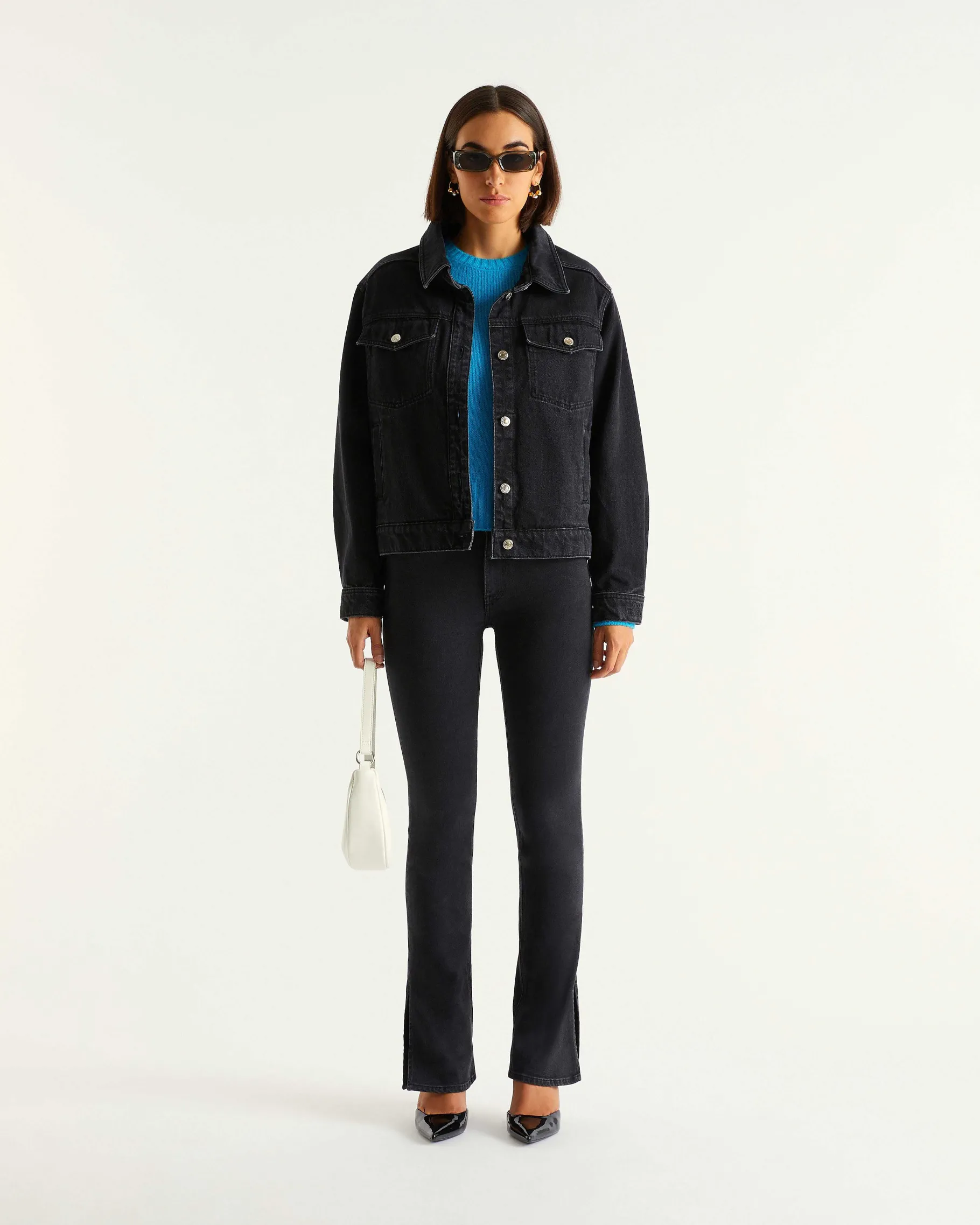 Sale FROM FUTURE Joe Jean Bootcut Fente Noir