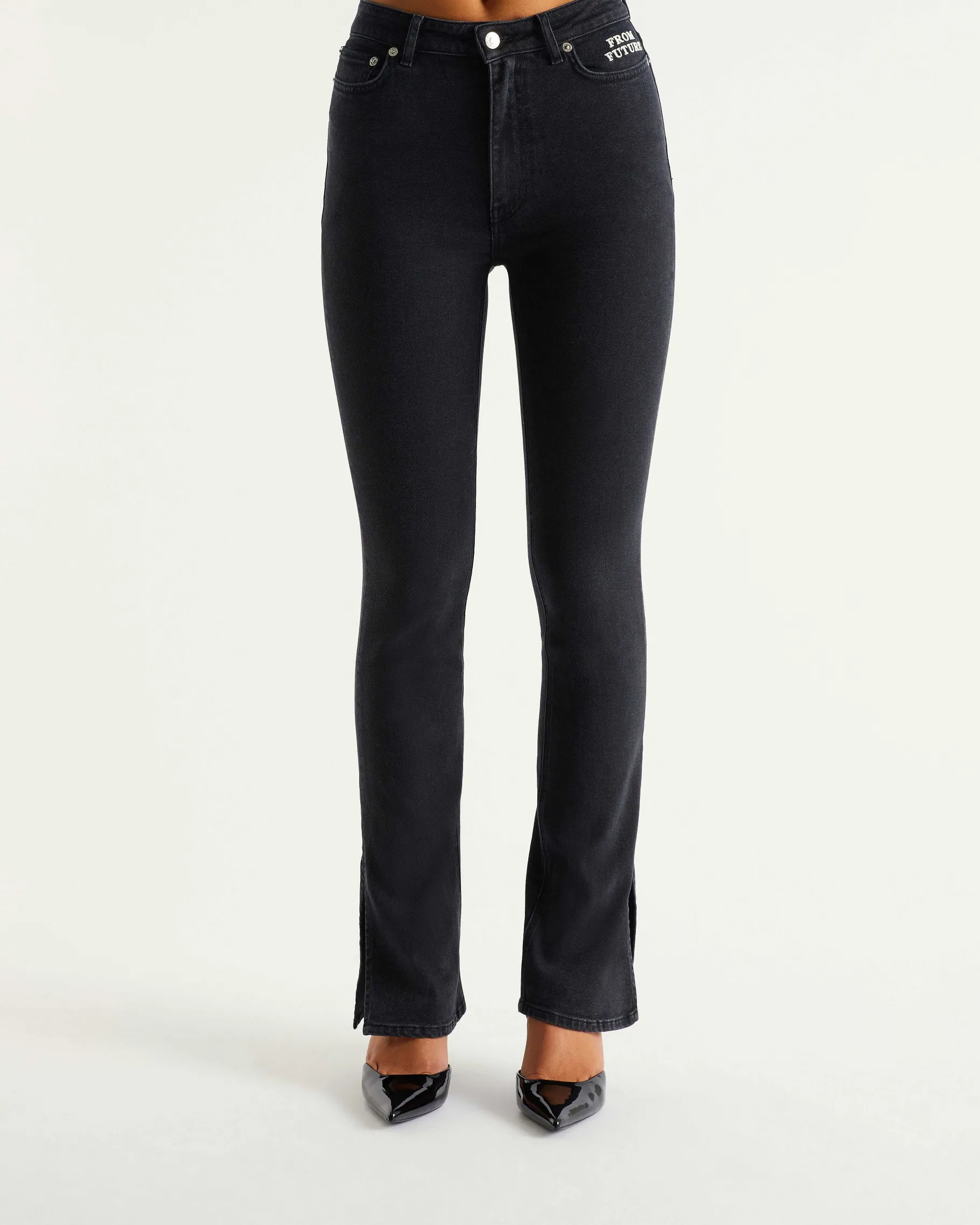 Sale FROM FUTURE Joe Jean Bootcut Fente Noir