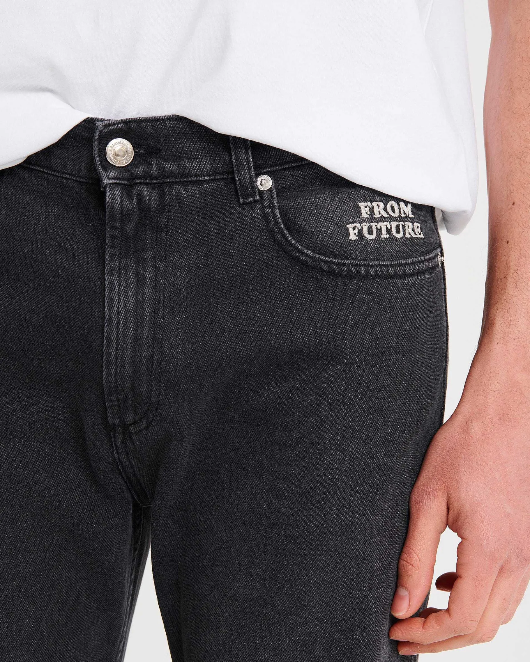 Online FROM FUTURE Joey Jean Coupe Droite Washed Black