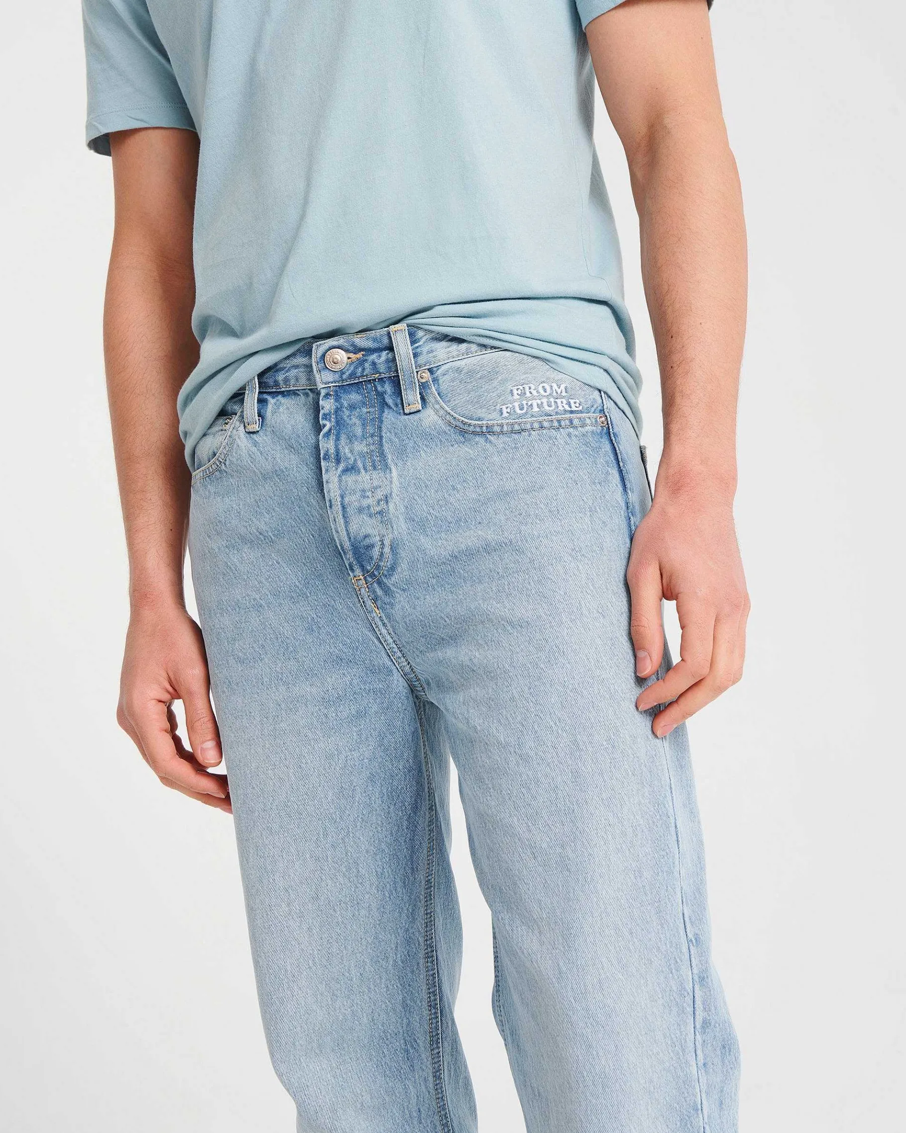Outlet FROM FUTURE Josh Jean Coupe Baggy Light Blue