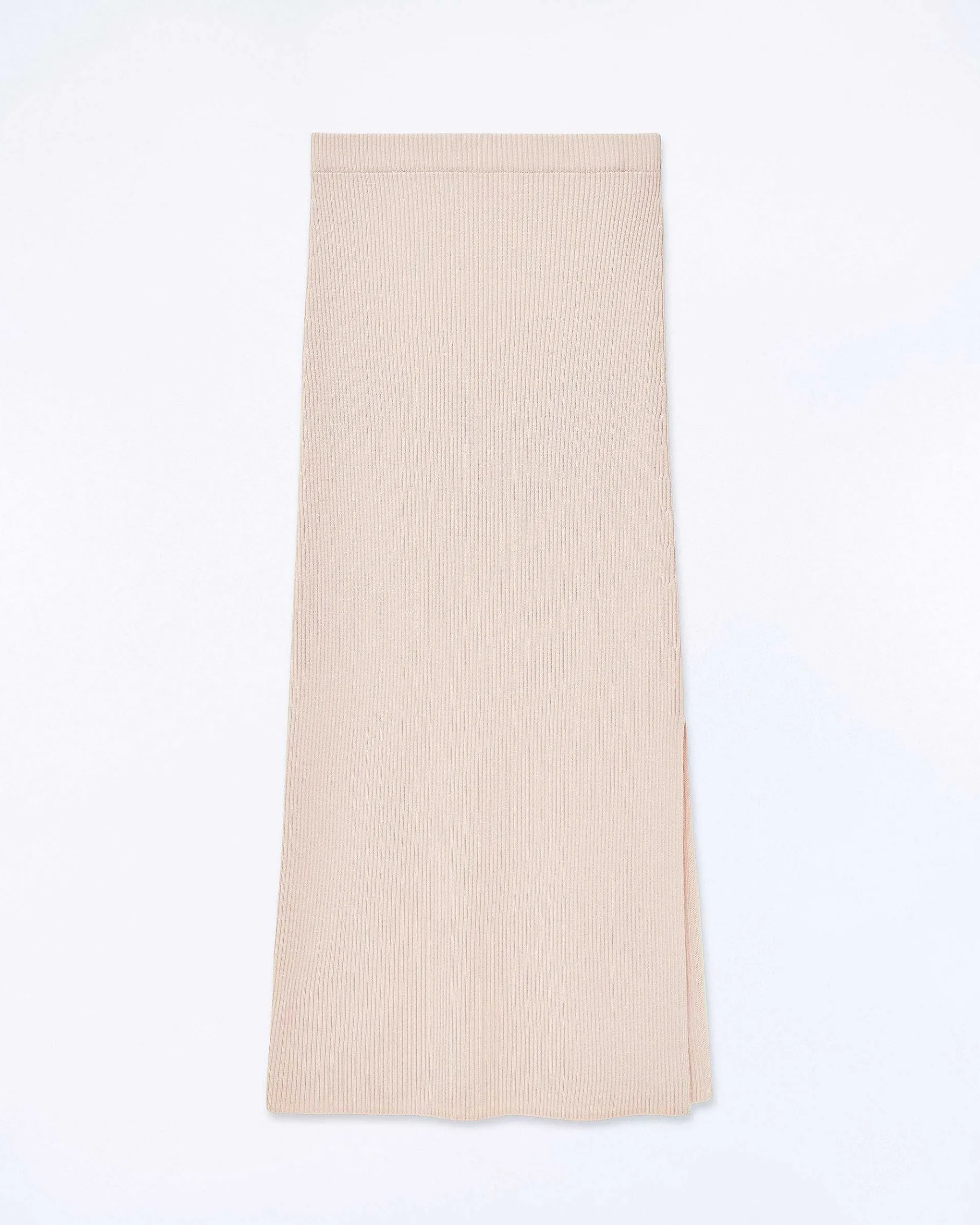 Best FROM FUTURE Jupe Mi Longue A Cotes Fendue Light Beige