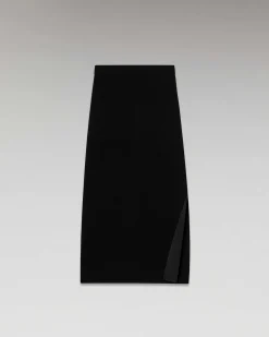 New FROM FUTURE Jupe Mi-Longue A Cotes Fendue Noir
