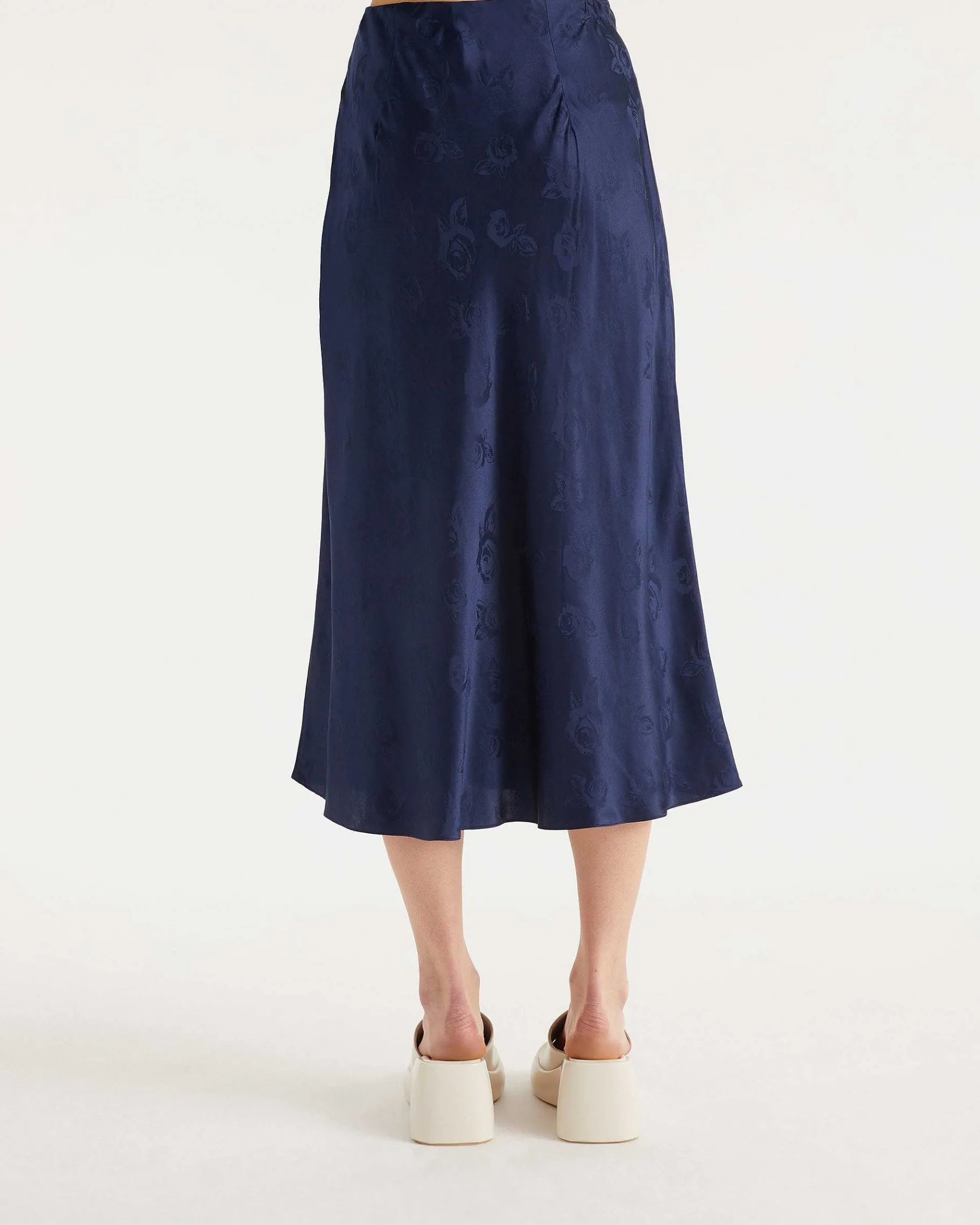 Discount FROM FUTURE Jupe Mi Longue Carmen Jacquard Navy