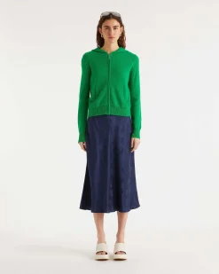 Discount FROM FUTURE Jupe Mi Longue Carmen Jacquard Navy